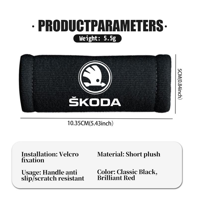 AAFO1 Car Logo Handle Protection Cover Roof Pull Gloves Auto Interior Accessories For Skoda S Kodiaq Octavia 2 3 Yeti Karoq Rapid