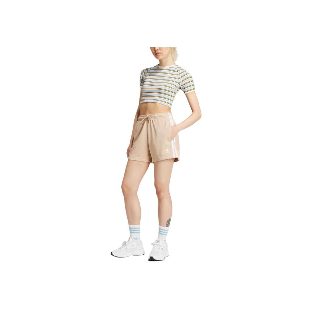 Adidas French Terry 3-Stripes Shorts Women Shorts Magic-Light-Brown IY2159