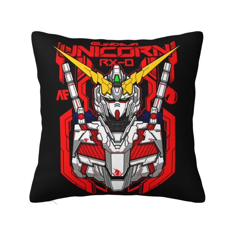 Custom Modern Gundams Robot Anime Cushion Cover for Sofa Velvet Game Manga Throw Pillow Case
