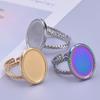 Stainless Steel Ring Base Adjustable Ring Blank Cabochon Ring Blank Base Flat Bezel
