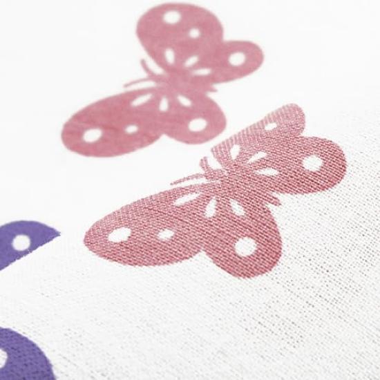 Somenoanbo Hand Towel Authentic Made in 35cm x 100cm "Fluffy Butterfly, Pink" Dyed, 100% Cotton, Tokuoka, Japan,