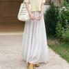 Navava Women S Cool Lovely paStel Shirring Pleated Long Skirt nS501