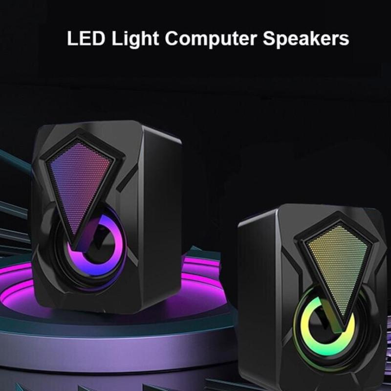 X2 Speakers Computer Led Light Subwoofer For Pc Computer Theater Usb Soundbox
