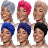 6 Pack African Head Wrap Headbands for Women Turbans Hair Wraps Pre-Tied Pattern Bonnet Turban Knot Beanie Cover Hat