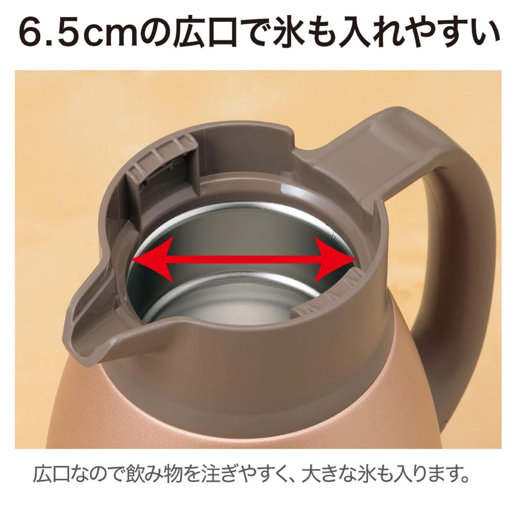 Zojirushi Thermos-Edelstahlkanne, 1,9L, Tischkanne, Weithals (Ca.. 6,5 cm), Doppelwandige Edelstahl-Vakuumflasche, Wärme- und Kälteisolierung