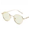 Fashion Round Full Frame Sun Glasses Light Color Tinted Sunglasses Retro Vintage Thin Mirror Lens Glasses for Beach Vacation