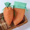 6pcs Linen Carrot-Shaped Drawstring Gift Bags, Easter Candy Pouches, Decorative Bags for Party Favors and Foodie Packaging
