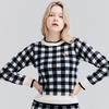 HENRY STUART Women'S Check Jacquard Knit Sweater Ivory