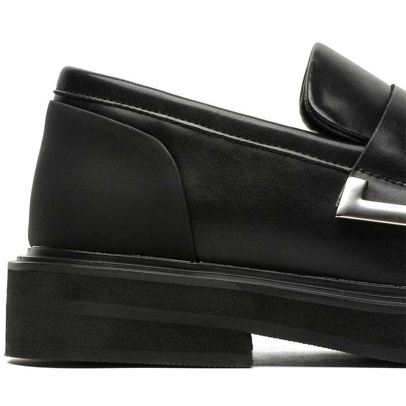 Men's Genuine Leather Slip-On Loafers, Classic Black Casual Shoes for Business & Daily Wear, Unisex Comfortable Footwear Size 36