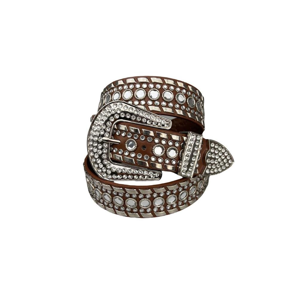 Diamond Belt Punk Style Rhinestone Belt Performance Pin Buckle Set Matching