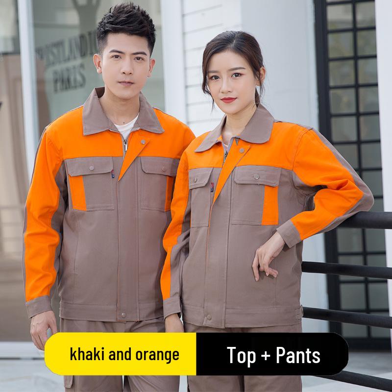Men's Flame-Retardant Autumn/Winter Welding Workwear Set - Durable, Dirt-Resistant, Anti-Scald, Long-Sleeve Cotton Clothing for Auto Repair.
