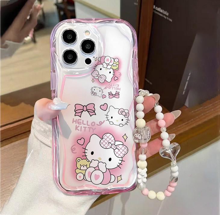 Sanrio Hello Kitty Chain Casing For Xiaomi Redmi Note 15 Pro 5G 15C 15 14C 13C Note 14 13 12 Pro Plus A7 Pro 5G Cute Clear Case