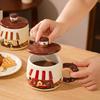 Creative Cartoon Ceramic Mug with Lid High Value Embossed Mug Student Gift Water Cup Home Cute Breakfast Cup