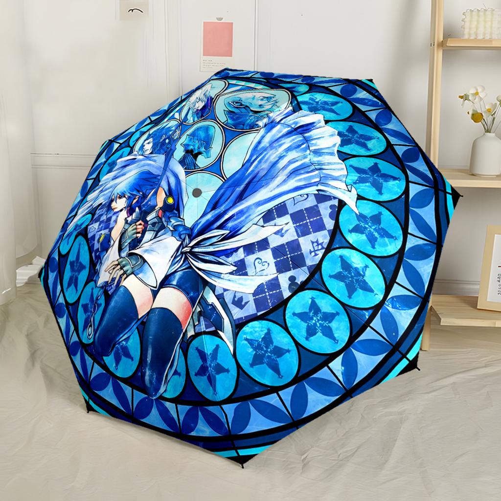 Stained Glass Fantasy Automatic Umbrella Compact & Durable 8-Rib Design Foldable Design for Women/Men Fashionable Accessory Best for Christmas