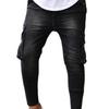 Herren-Jeans mit mehreren Taschen, Stretch, Reißverschluss, Dekoration, Arbeitskleidung, Jeans, Neu