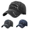 Vintage NEW YORK Ripped Washed Denim Baseball Cap Male Heavy Industry Couple Face Small Sunscreen Cap