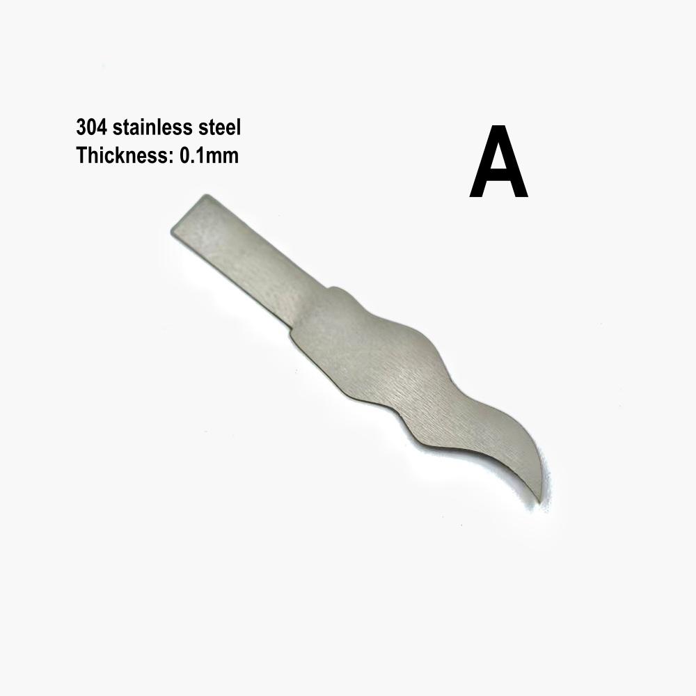 Dental Stainless Steel Porcelain Scalpel Back-cutting Knife Pocket Knife Non-slip Cutter Engraving Craft Knives 0.1mm Thickness