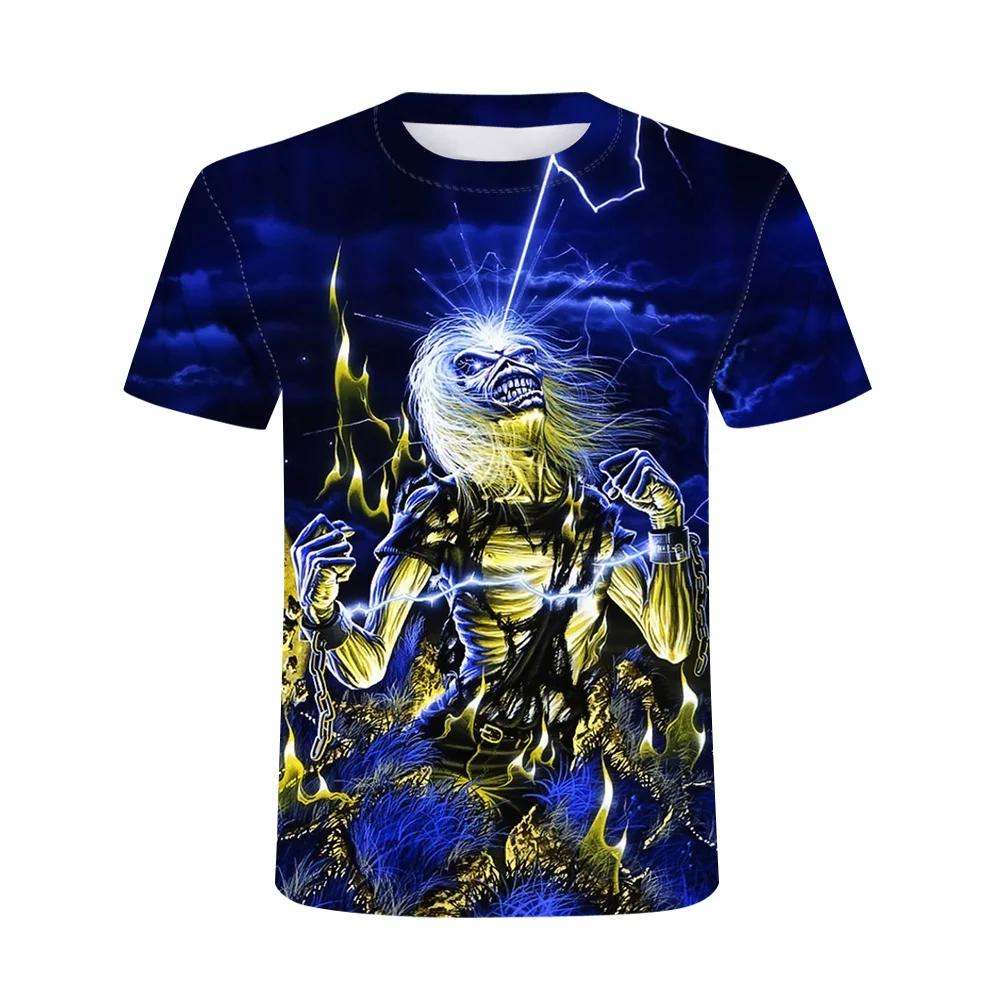 2025 New Summer Tide Muscle Warrior Pictures Men's T-shirt Casual 3D Printed T-shirt Hip Hop Metal Personality Crewneck Top 6XL