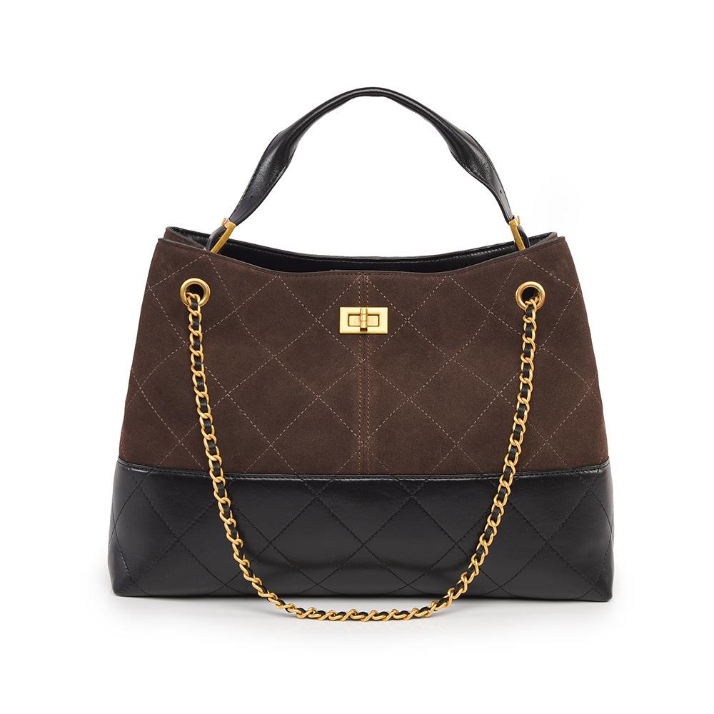Women's Bucket Bag, New Fashionable Diamond Grid Women's Handbag, Large Capacity Commuting Tote Bag, High-end Sense Shoulder Bag