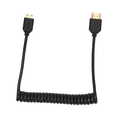HD Multimedia Interface Cable Mini Male To Male 8K 60Hz 4K 120Hz Coiled Video Display Cord for HDTV Game Console