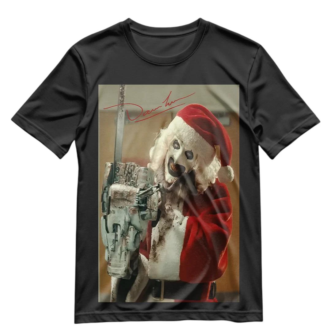 Art The Clown T Shirt Santa Art Chainsaw Damien Leone Signed Reprint Shirt S-3XL M