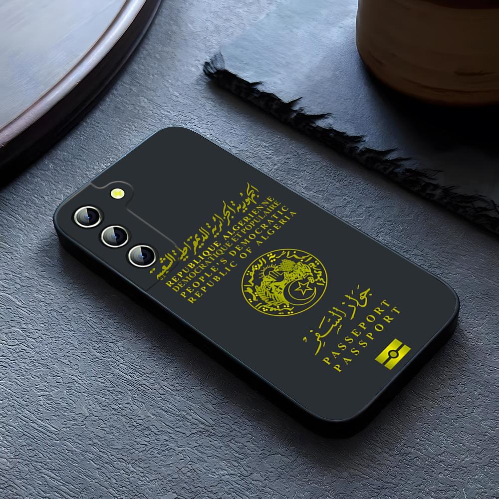 Algerian USA Passport Phone Case For Samsung Galaxy S26 S24 S23 S22 S25 S21 S20 Ultra Fe Plus A54 A24 A55 A53 Coque