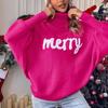 GMXIA Christmas Turtleneck Women's Autumn Winter Loose Bat-sleeve Wear Knit Top Women