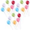 18 Pcs Balloon Cake Insert Rectangular Container Picks Party Ornaments Small Foam Birthday Decoration Cupcake
