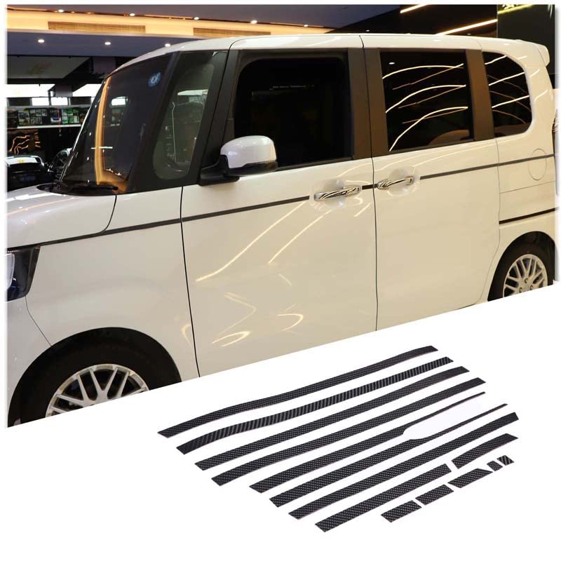 

METYOUCAR Комплект молдингов боковины из углеродного волокна для Honda Легкий экстерьер и кастом 14 штук N-BOX 2017-2021 JF3/JF4, Установка,