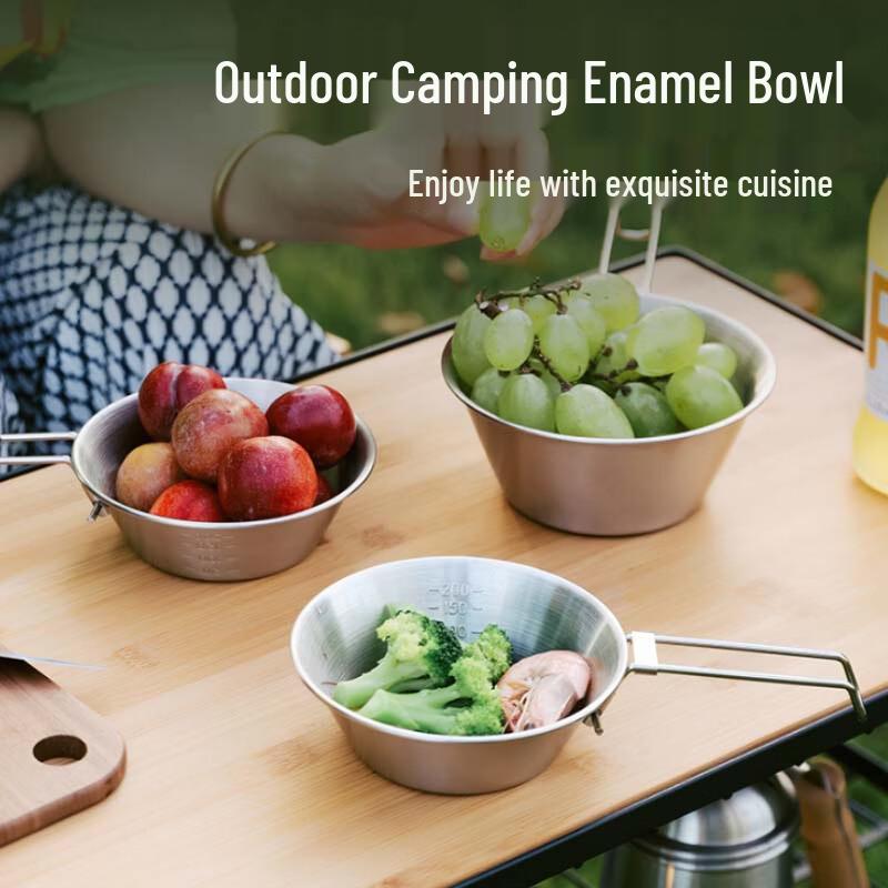 OEINGOEING Outdoor Stainless Steel Camping Bowl