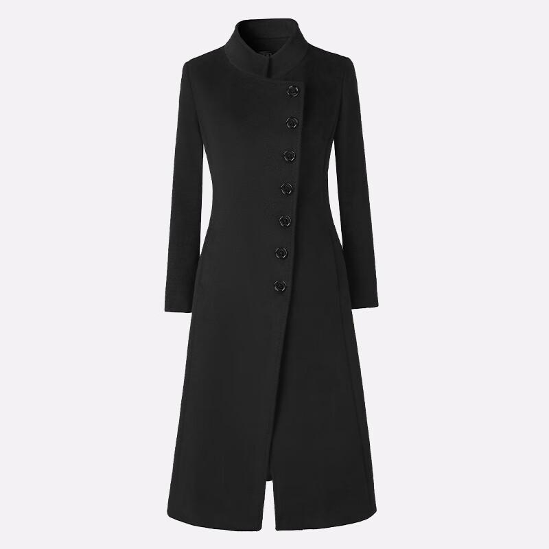 Casaya Women's Chinese Style Mid-Length Wool Blend Work Coat