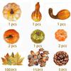 128Pcs Autumn Pumpkin Home Decorations Fall Home Decor Set Fall Harvest Decor Props Artificial Mini Pumpkin Gourd Acorn Berries