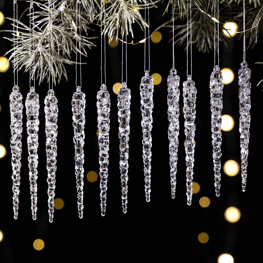 Christmas Broken Acrylic Ice Pendant Decorations Set For Holiday Decor Home