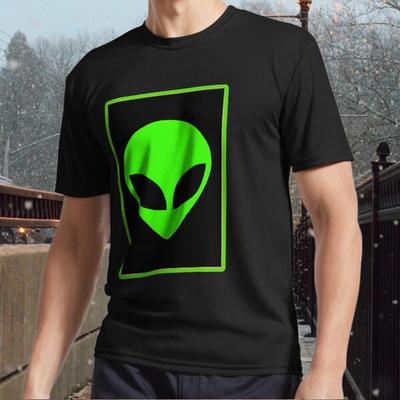 Neuer Alienkopf, Logo von grauem Alien, inter Logo Herren T-Shirt lustig Größe S bis 5XL
