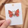 Metal Butterfly Brooch Faux Pearl Rhinestone Brooch, Dainty Decorative Badge Fashion Accessories Pin, Sweater Cardigan Coat Dress Jewelry Anti-rust