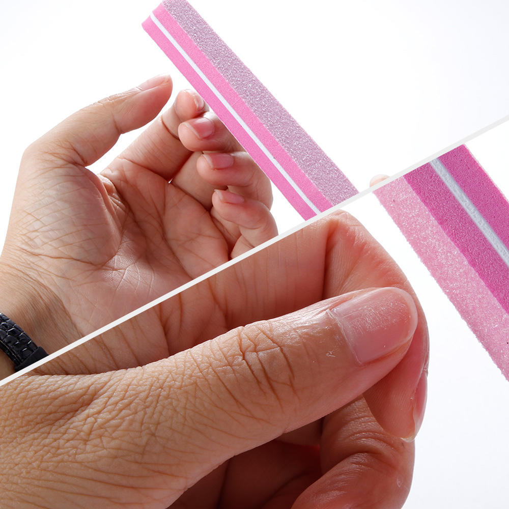 10ks Pilníky na nehty Emery 100/180 Trimmer Buffer lime a ongle Nail Art Oboustranný brusný pilník