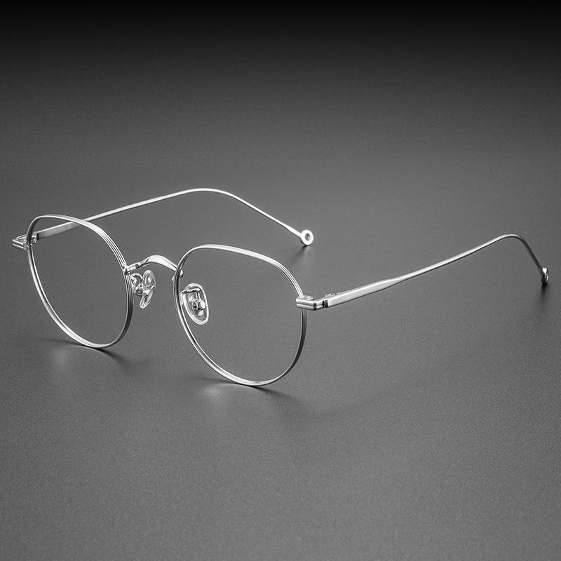 Retro Ultra Light Pure Titanium Round Frame Reading Glasses For Men Women Anti Blue Light Radiation Presbyopic Glasses