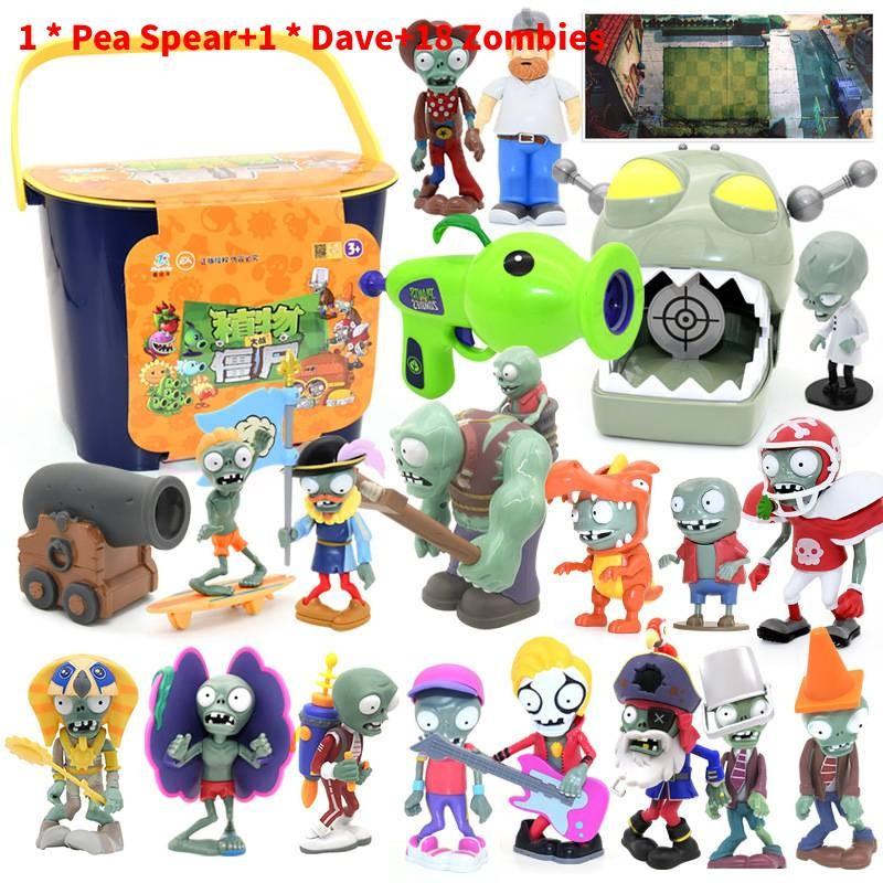 Zombies Vs Plants Action Toy Set With Storage Bucket And Figures Plantandzombie