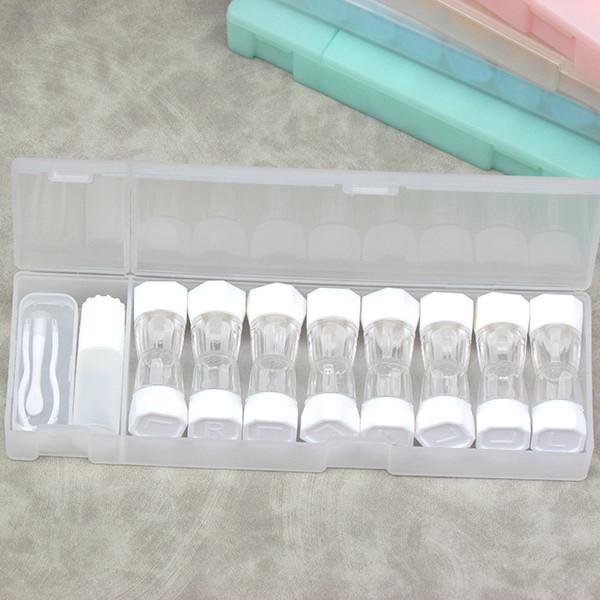 8pairs Contact Lens Box Holder Travel Portable Small Cute Clear Eyewear Bag Container Contact Lenses Soak Storage Case