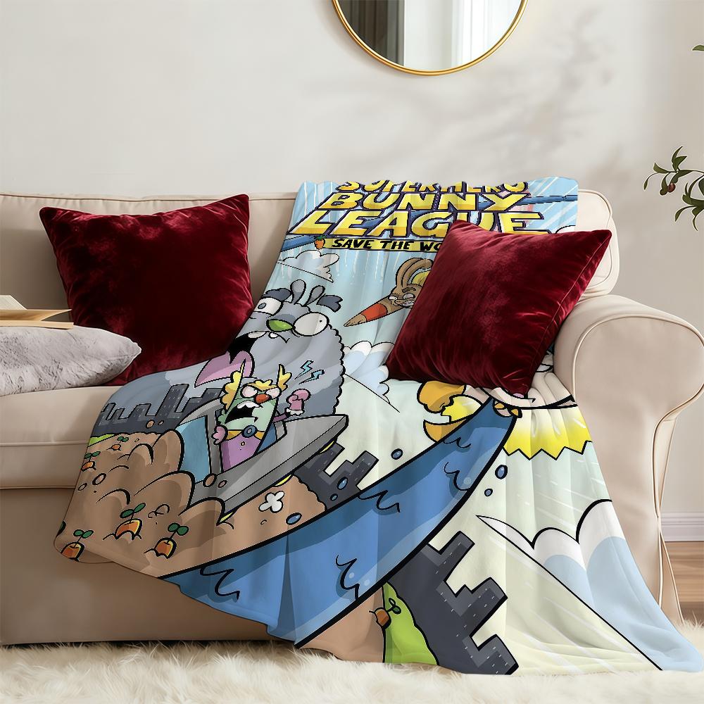 S-SuperS-ES D-DuperS Bunny L-League Blanket Soft Warm Furry Throw Super Kids Toys Bed Sofa Car Cradle