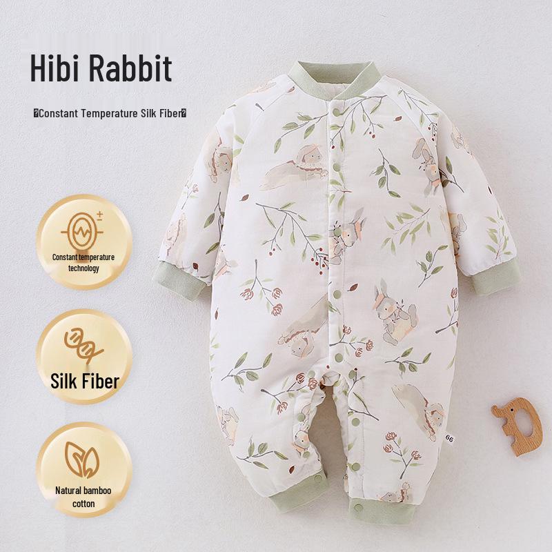 Class A Baby Romper: Temperature-Regulating Silk for Spring & Autumn, Warm Outerwear for Newborns