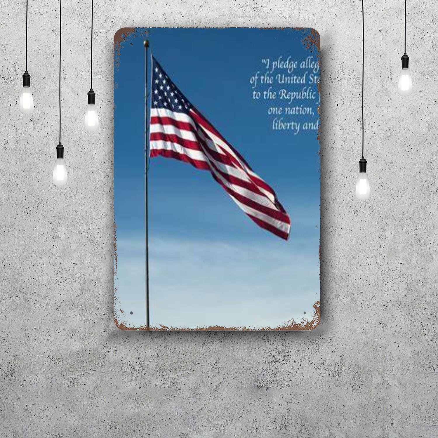 

pledge allegiance Decor Vintage Metal Signs Tin Signs Captain Poster Decor for Bar Pub Club Man Cave Wall Decoration 20x30cm（7.8x11.8inch）
