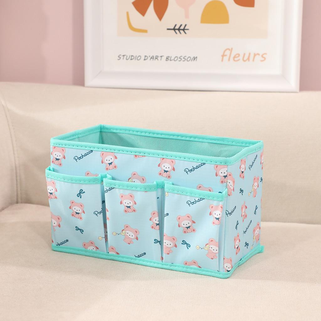 Cartoon Kuromi Melody Print Design Fabric Foldable Storage Box With Removable Lid For Living Room And Desk Organization