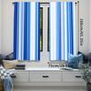 2Pcs Blue And White Stripe Curtain Retro Shades Of Stripe Abstract Vintage Design Suitable For Bedroom Bathroom Living Room