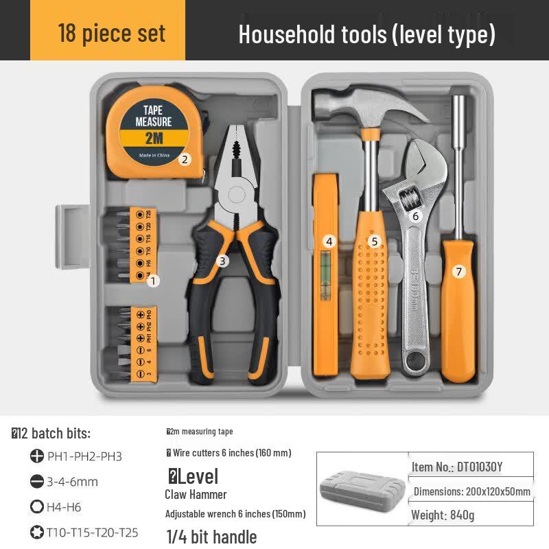 Zhuchuang Jingpin 18-Piece Home Tool Kit CN plug (adapter included)