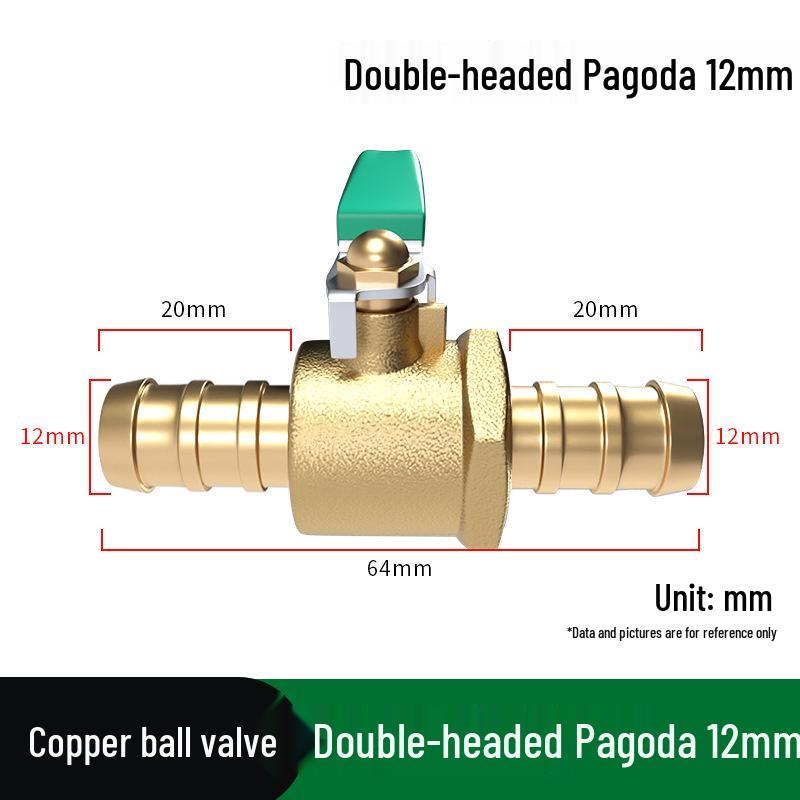 Heavy-Duty 1/2" Brass Ball Valve for Air and Water Pipes, Internal/External Thread