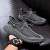Fashion Summer Breathable Handmade Designer Slip On Casual Mens Shoes Thick Sole Hollow Out Sneakers Lightweight Outdoor Flats Moccasins