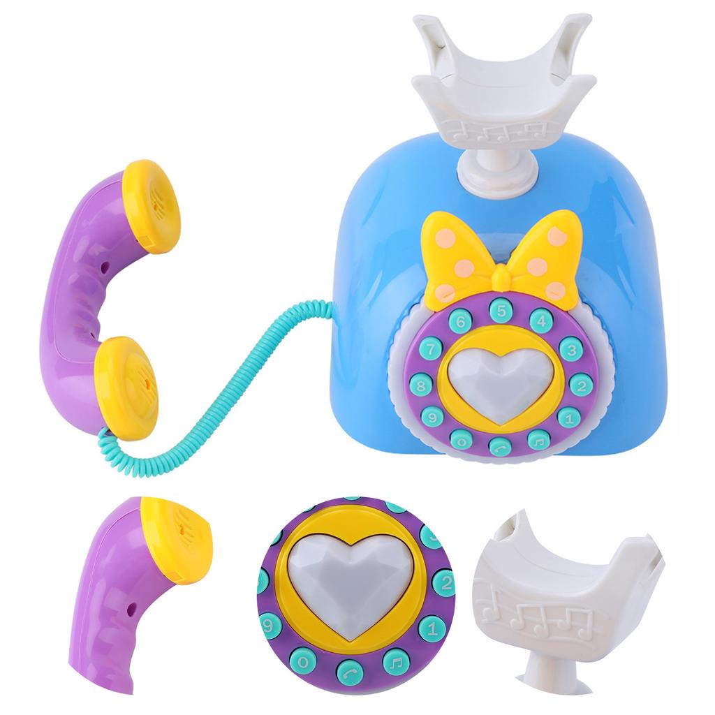 Bilingual Musical Telephone Baby Children Educational Development Toy Gift (Blue)