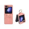 Samsung Z Flip 6 Fold & Ring Case: Skin-Feel Protective Cover with Screen Bracket for Cross-Border Use