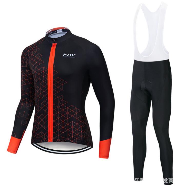 Cycling Suit Long Sleeve Suit Men's and Women's Quick-Drying Highway Mountain Bike Suit Outdoor Cycling Equipment